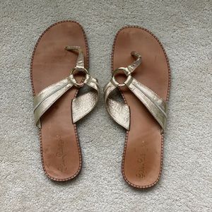 Lilly Pulitzer gold sandals